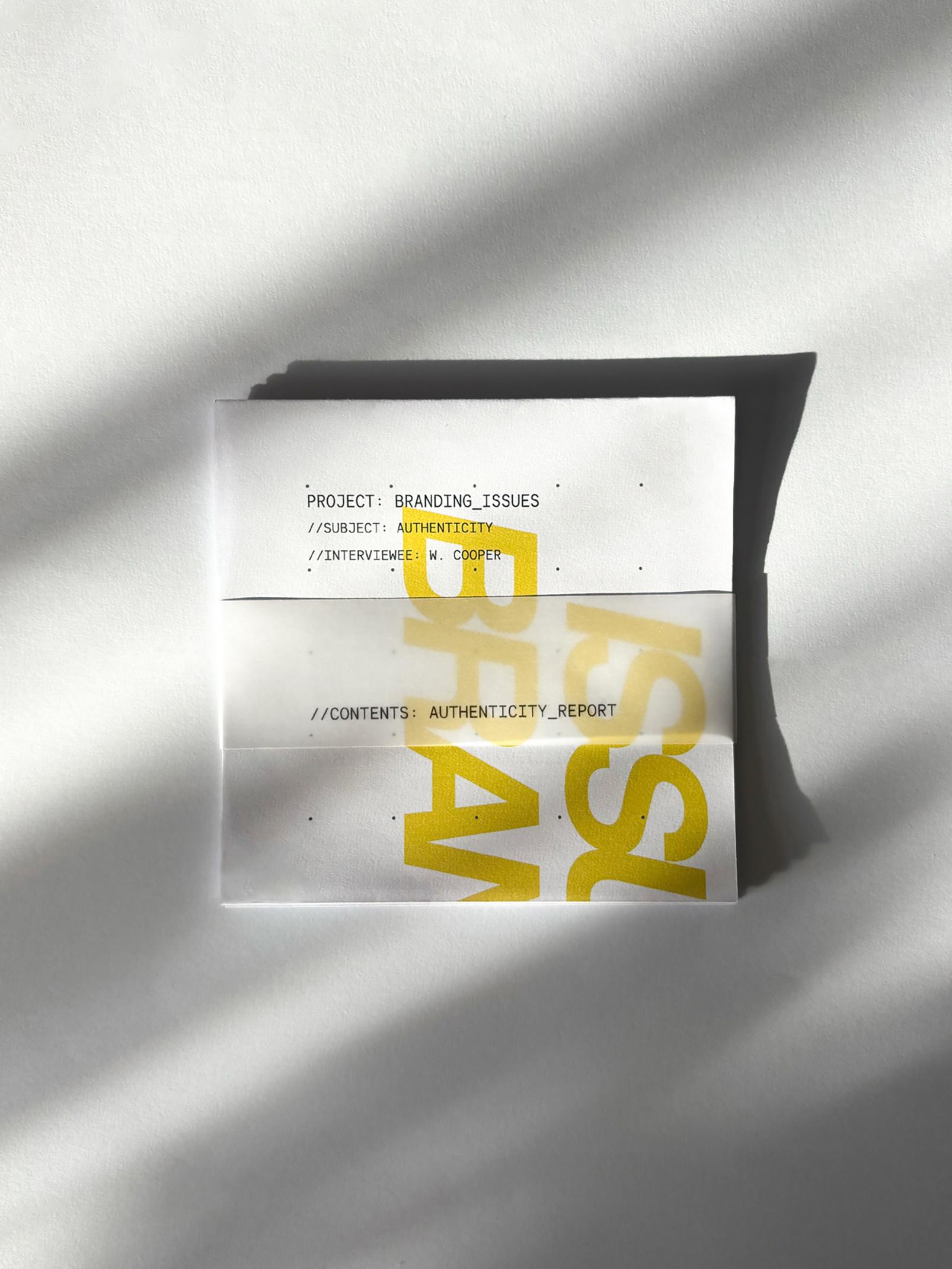 Issues in Branding was a research-led project that explored the concept of authenticity in contemporary branding. The final outcome featured a research interview conducted with a senior designer working within a branding agency, offering professional insight and perception of authenticity in modern brand design.