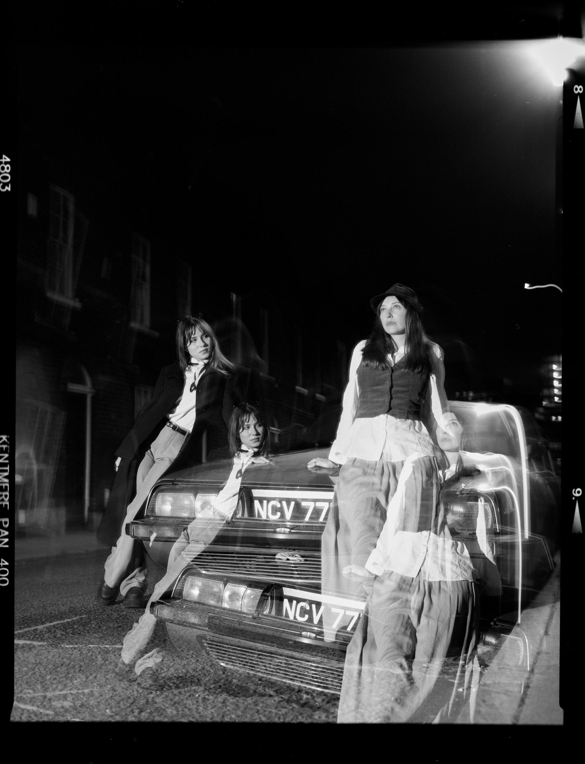 Selected from a series that was for a magazine brief, shot following the vintage fashion and feel of the magazine, however a technical fault of the lens resulted in a double image. 120 MM Black and White Kentmere Film Shot on Mamiya RB67.