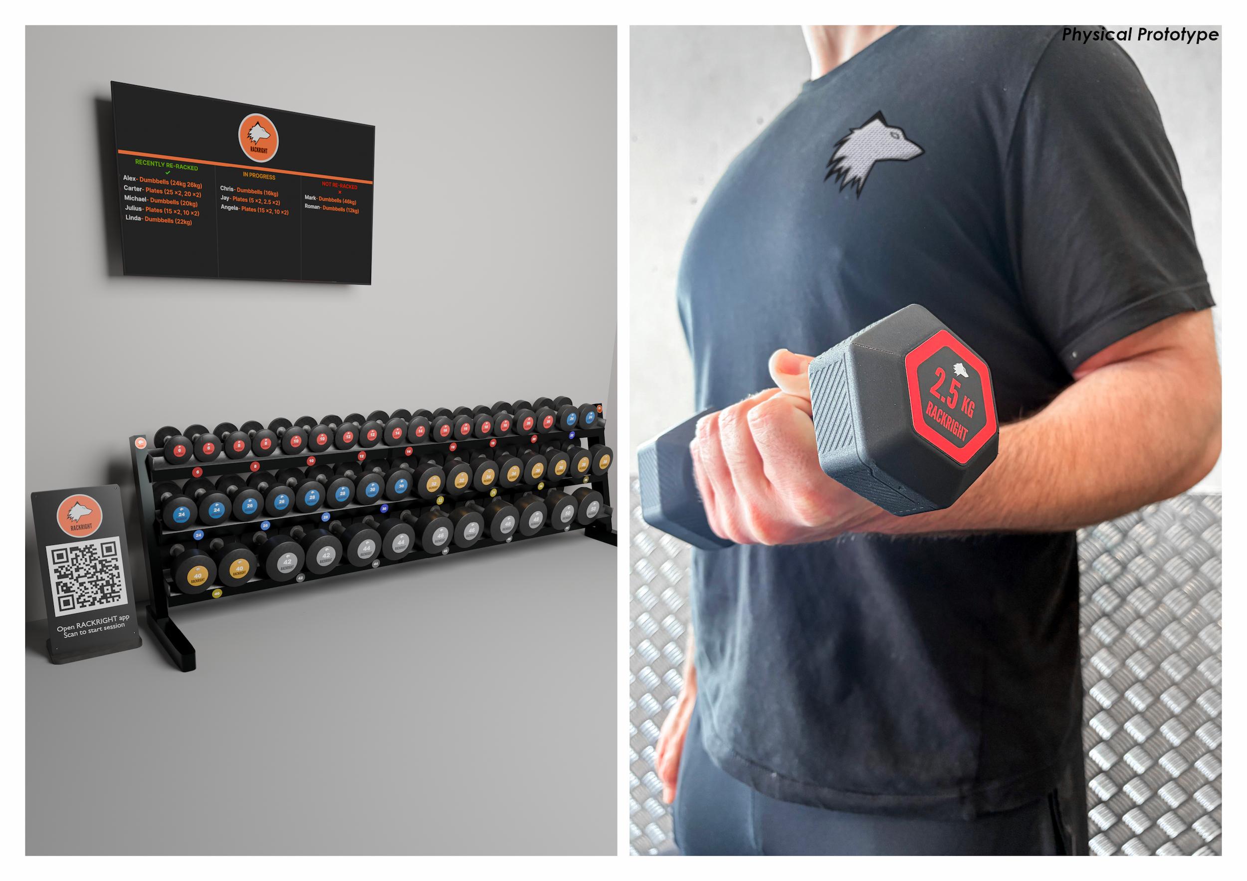 RackRight uses labelling on their equipment, and weight racks to guide correct placement.