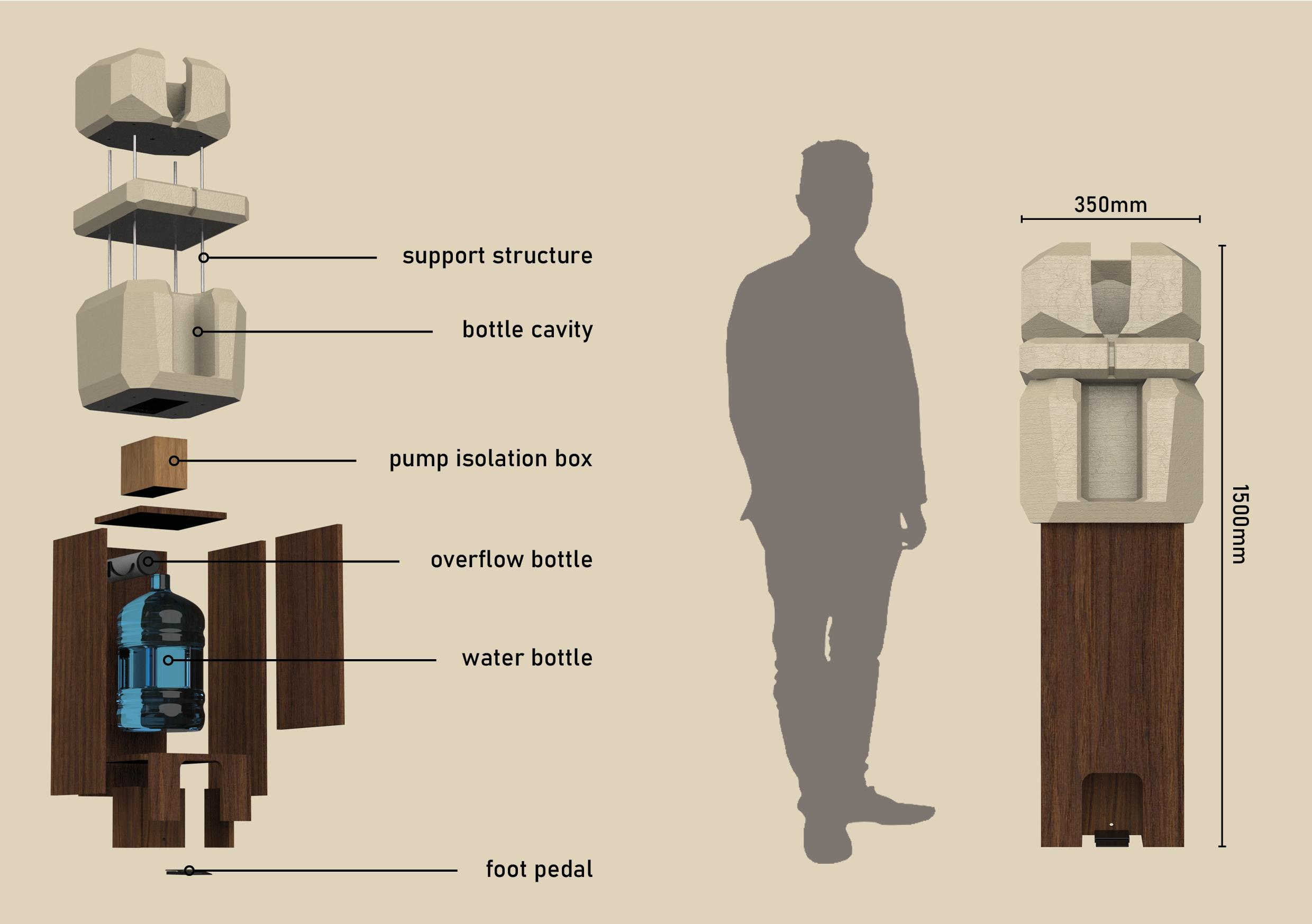 Designed as a modular system, components can be easily assembled, removed, and maintained, allowing the product to adapt over time rather than remain fixed. Its scale is intentionally balanced, large enough to encourage interaction and define a shared point within the office, while remaining compact enough to sit comfortably within the space.