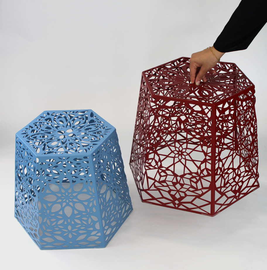 The table tops have finger holes for easy movement whilst managing to connect all of the pattern work.