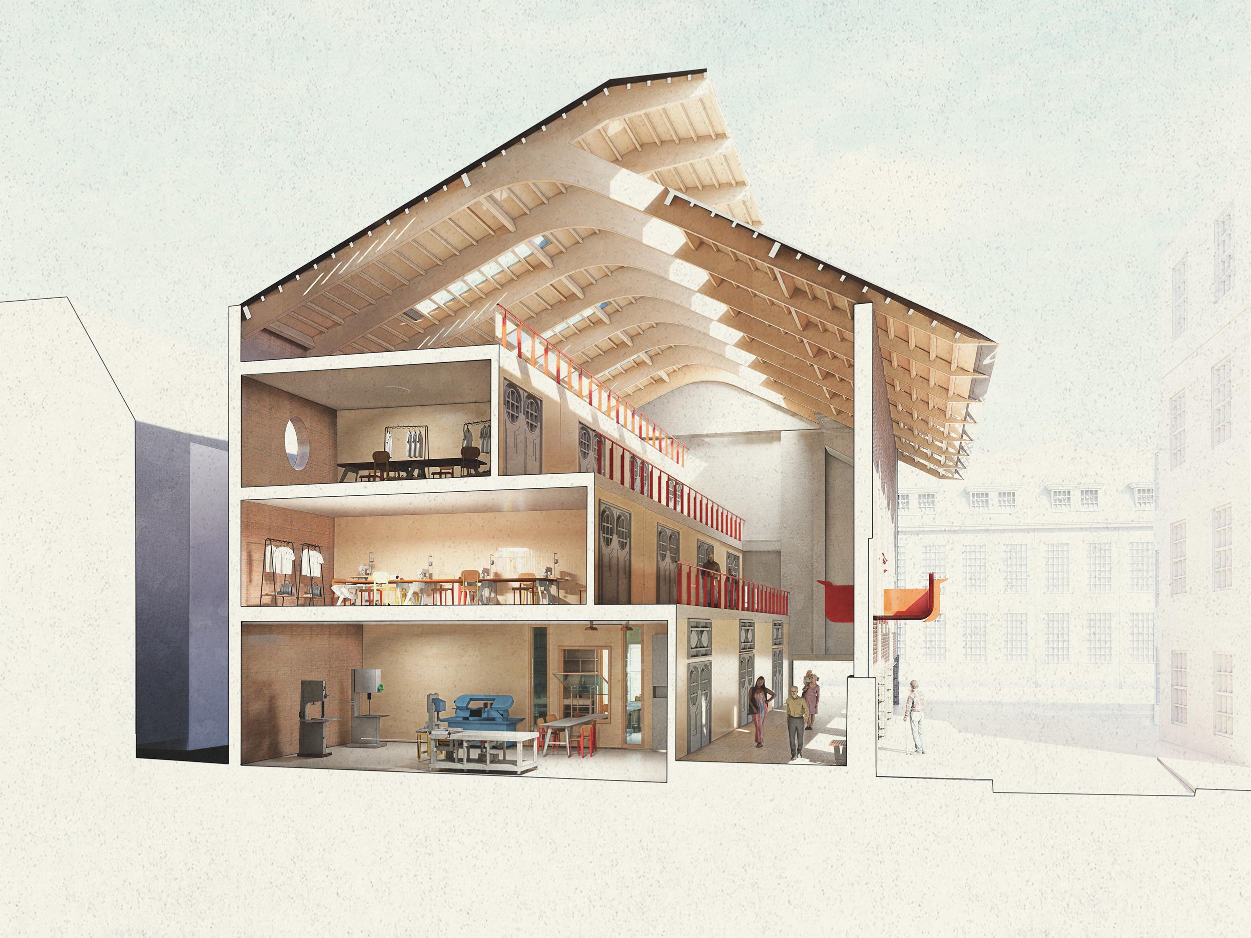 Sectional perspective view