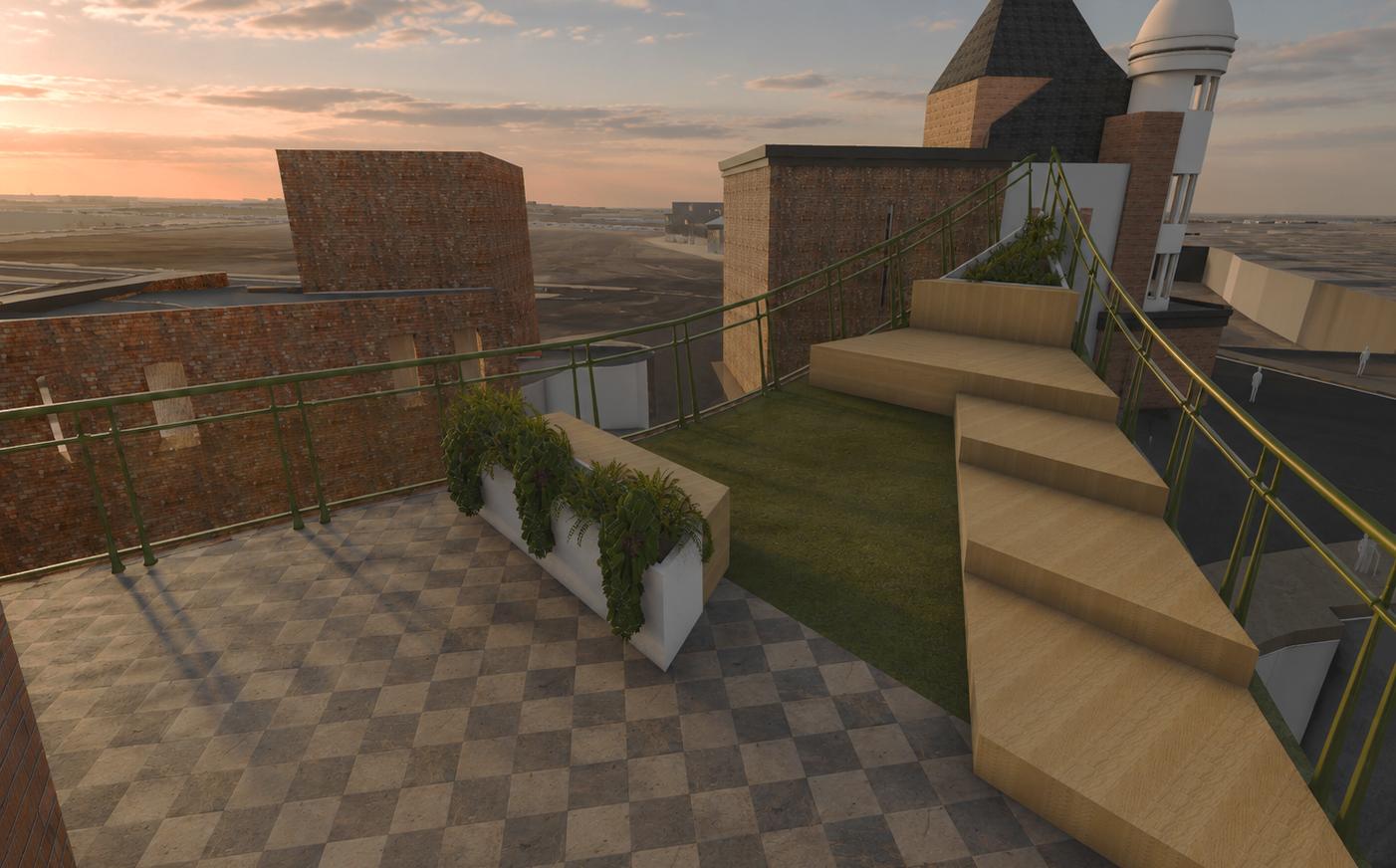 Roof terrace with view to Kentish Town