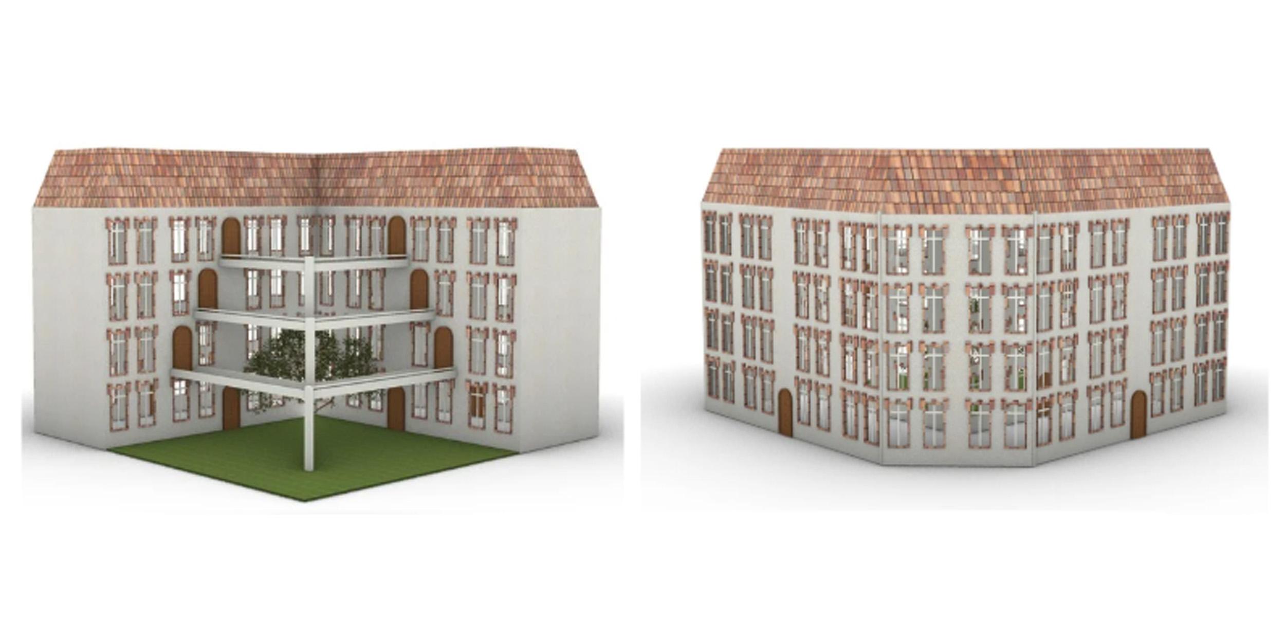 Sustainable French house with bridged garden.